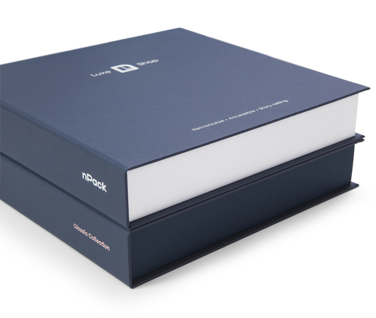 Book Style Presentation Box in Colorplan Imperial Blue