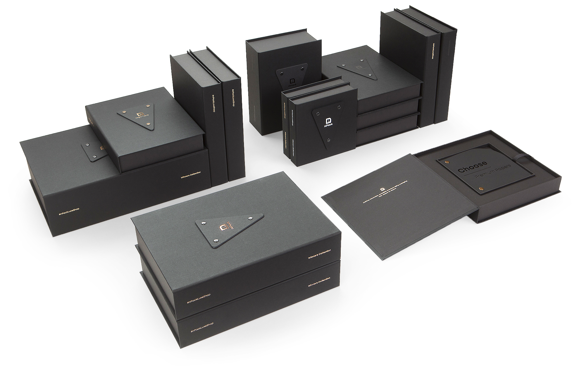 Magnetic Rigid Presentation Black Box in Colorplan Ebony Silkweave new