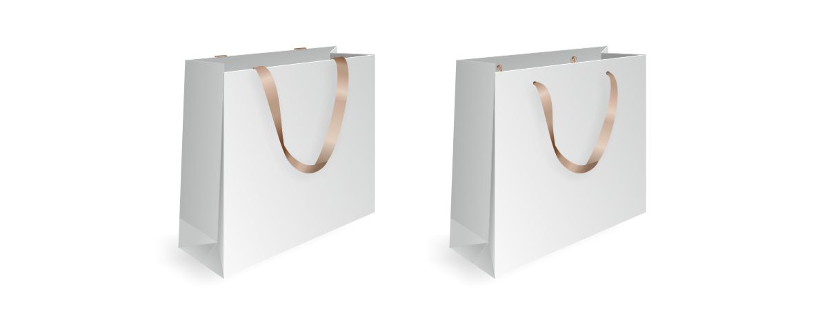 Eco-Friendly White Paper Shopping Bag with Black Grosgrain Ribbon